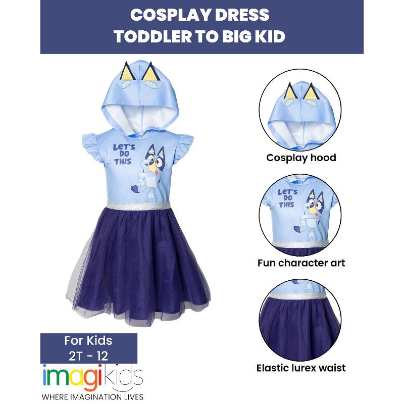 Bluey Girls Mesh Cosplay Dress Little Kid to Big Kid, 4 of 8