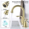 ChicFurnit Bathroom Sink Faucet 2 Handle Widespread with 360 Swivel Spout for Bathroom, Gold, 13.78"*11.42"*3.94" - 2 of 4
