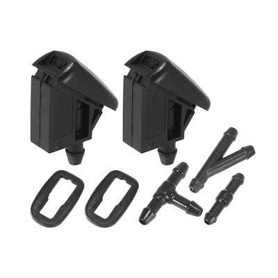 Unique Bargains Front Windshield Washer Nozzles Fit for Ford Focus with Hose Connector - Black Pack of 7