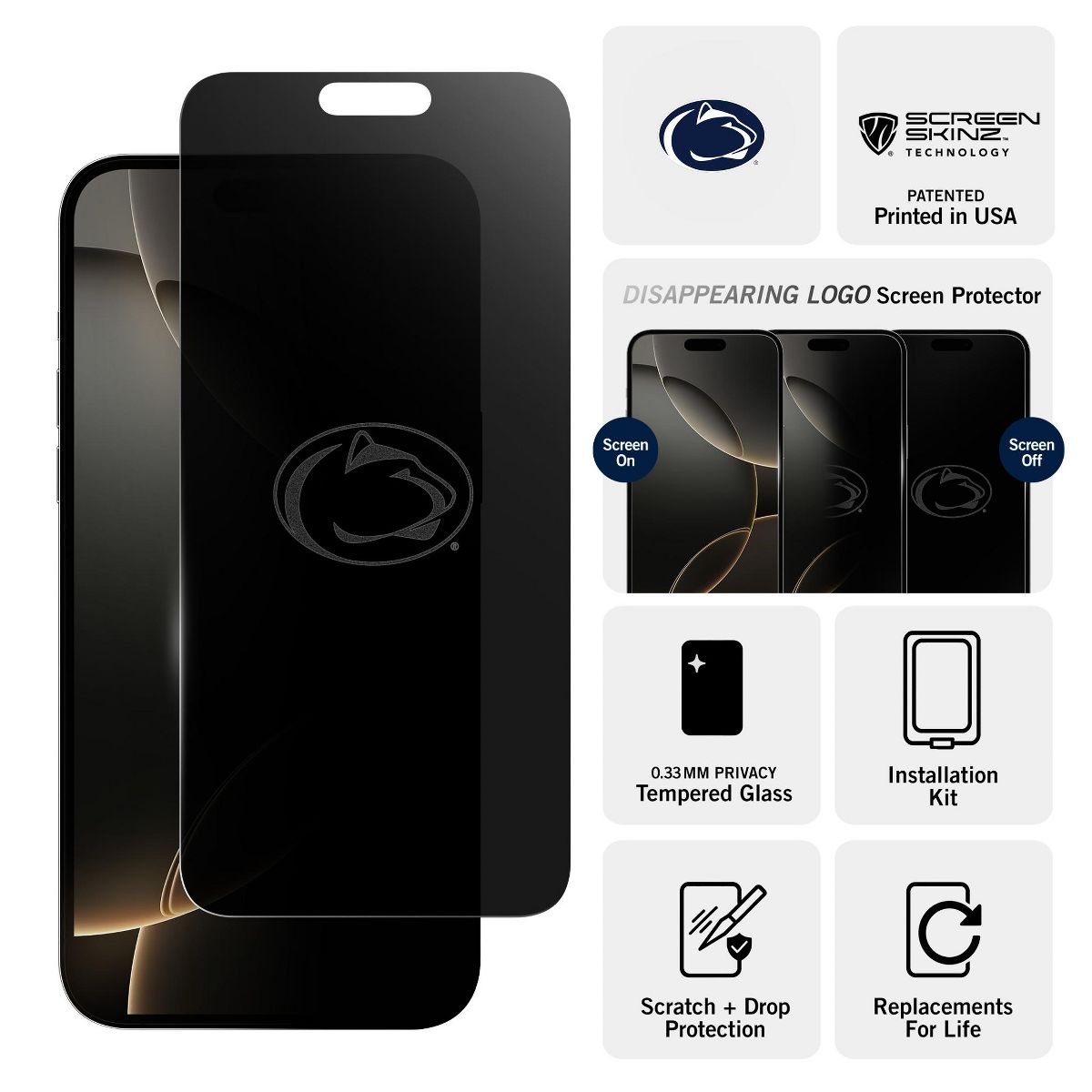 Screen Skinz Penn State Nittany Lions Privacy Screen Protector - thumbnail 3