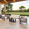 Metal Coffee Table 16.5"H, Charcoal Finish with Rectangular Top, Modern Outdoor Design by Zuo Modern - 3 of 4