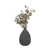 Decorative Contemporary Ceramic Vase - Matte Ribbed Texture Home Office Bedroom Living Room Decor - 15" Black - 3 of 4