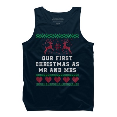 Men's Design By Humans Our First Christmas As Mr & Mrs T-Shirt By UnlockedHTK Tank Top