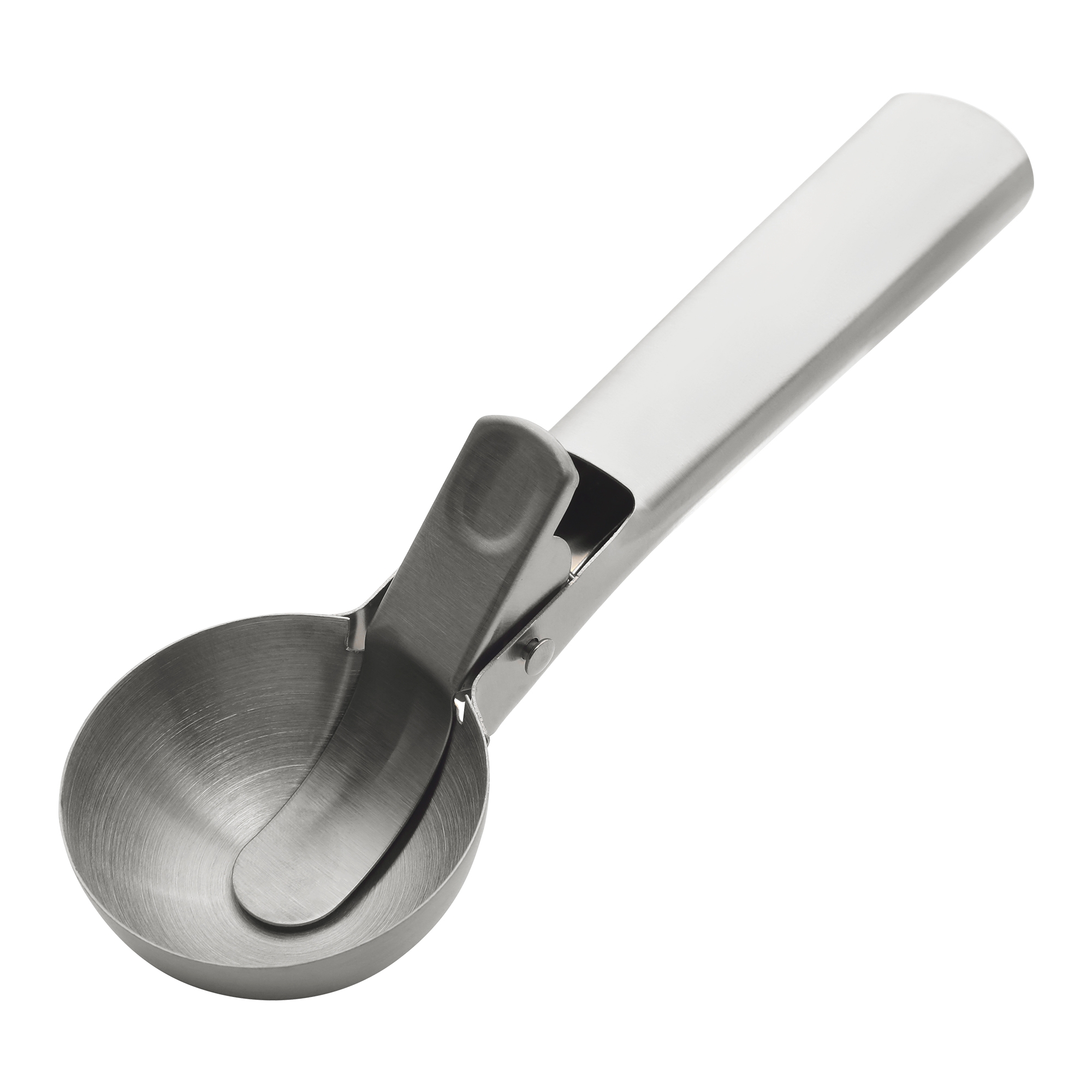 REGALWOVEN Ice Cream Scoop, 1 Pcs Pop-out Stainless Steel Ice Cream Scooper, Comfortable Ergonomic Handle, Easy Clean for Almond Silver