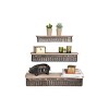 Storied Home Metal & Wood Shelves Set of 3 - No Assembly, Rustic Decor, Open Shelving - 2 of 3