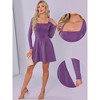 INSPIRE CHIC Women's Sparkly Square Neck Long Sleeve Cocktail Club A-Line Evening Party Dress - 2 of 4