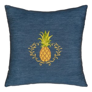 Linum Home Textiles WELCOME DENIM Decorative Square Pillow Cover 18" x 18" - 1 of 4