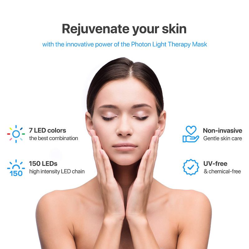 Pure Daily Care - Luma LED Skin Therapy Mask - Home Skin Rejuvenation & Anti-Aging Light Therapy - 7 Color LED - Facial Skin Care, 2 of 4