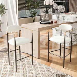 Christopher Knight Home Harrington Indoor 29.75" Fabric and Iron Barstool (Set of 2) - 1 of 4