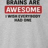 Rerun Island Men's Brains Are Awesome Long Sleeve Graphic Cotton Pullover Sweatshirt - 2 of 4