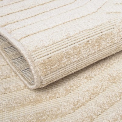 Beige Geometric Flat-Woven Outdoor Rug, 5' x 8', Reversible and Washable