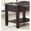 Vynxaria Modern Wooden End Table/Nightstand - Brown Finish, Rectangular Top, 1 Drawer & Open Shelf - 4 of 4