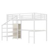 TIRAMISUBEST Twin XL/Full/Full XL/Queen Size Loft Bed w/ L-shaped Desk & USB, Metal Loft Bed with Wardrobe & Adjustable Shelf, High Loft Bed with LED - 3 of 4