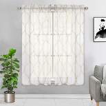 Trinity Linen Semi Sheer Curtains Panels Geometric Window Treatment for Living Room , 2 Panels