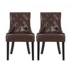 Lyngins 2-Pack Modern Upholstered Dining Chair with Diamond Stitching, Ergonomic Curved Backrest, Padded Microfiber Seat, Sturdy Wooden Legs - 2 of 4