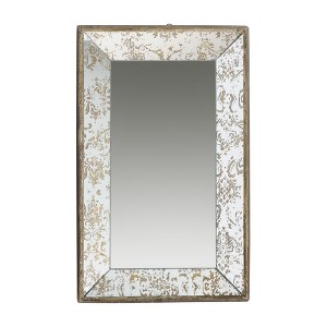 CAVINAS Square Wall Mirrors with Metal Frame,Wall-Mounted Mirror with Floral Accents,Decorative Mirror for Bathroom,Living Room - 1 of 4
