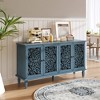 ORRD Carved Flower Door Large Storage Cabinet With Metal Handle Suitable For Living Room, Kitchen, Entryway(Natural Wood) - 4 of 4