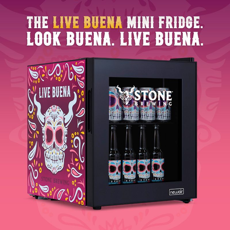 Newair Stone Brewing Live Buena Beverage Refrigerator, 60 Can Buenaveza Lager Compact Mini Fridge, Glass Door Drinks Cooler, 2 of 11
