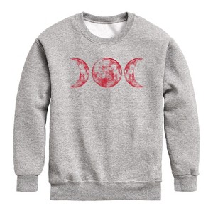 Boys' - Instant Message - Scarlet Red Moon Graphic Long Sleeve Fleece Sweatshirt - 1 of 4