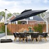 PURPLE LEAF 13 Feet Patio Umbrella Outdoor Round Double-Top Aluminum Umbrella Cantilever Patio Umbrella for Garden Deck Pool Patio - 2 of 4