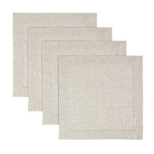 Solino Home Linen Classic Hemstitch Square Placemats - 1 of 4