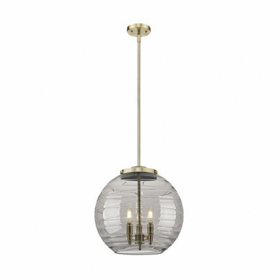 Athens Deco Swirl - 3 Light Pendant In Industrial Style-17.13 Inches Tall and 15.75 Inches Wide
