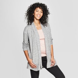 Womens Open Cozy Knit Cardigan - A New Day™ Heather Gray M