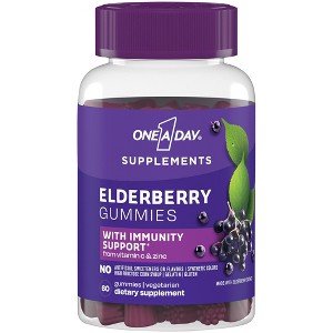 One-A-Day Elderberry Gummies with Immunity Support, Vitamin C & Zinc, 60 Count - 1 of 4