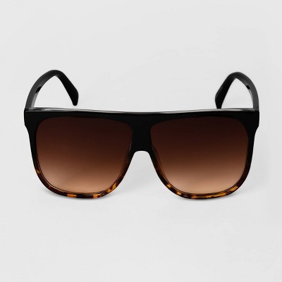 Women's Two-Tone Oversized Square Sunglasses - A New Day™ Black