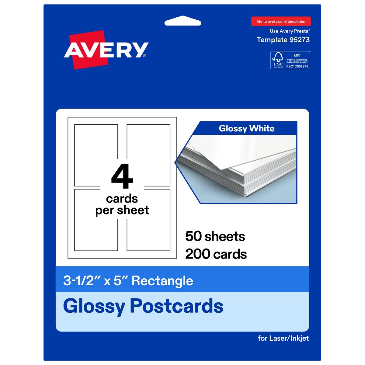 Avery 3-1/2" x 5" Rectangle, Glossy White Postcards - thumbnail 9