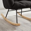 TopComfy Accent Chairs Soft Chair Glider Chair Tufted Upholstered Teddy Fabric Rocking Chair Accent Chair for Living Room, Gray, 28.5"*27.2"*11.5" - 4 of 4
