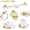 6 Piece Bathroom Hardware Set, Stainless Steel Wall Mounted, 22.64 Inch Towel Bar, Towel Ring, Toilet Paper Holder, Robe Hook, Cup, Soap Dish - 2 of 4