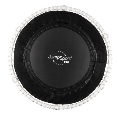 JumpSport 350 PRO Fitness Trampoline, Cardio Workout, No-Tip Arched Legs Home Gym Equipment with Adjustable Bungees & 60 Day Trial Video, 39", White