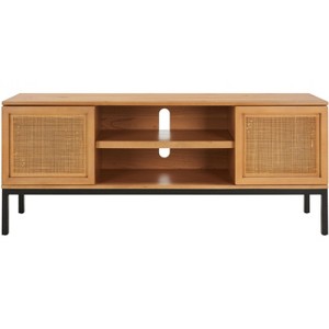 Zadie 2 Shelf Rattan Media Stand - MED5009 - Safavieh - 1 of 4