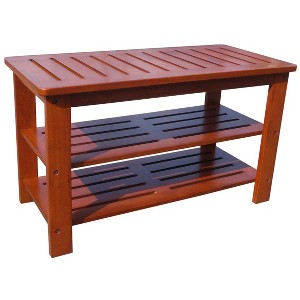 D-Art Collection Mahogany Michaela Honey Shoe Bench - 1 of 1