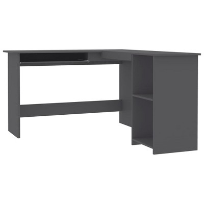 vidaXL L-Shaped Corner Desk Gray 47.2"x55.1"x29.5" Engineered Wood