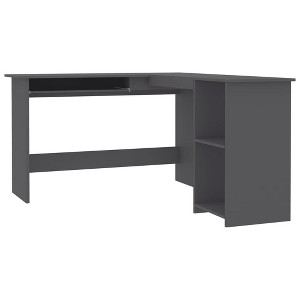 vidaXL L-Shaped Corner Desk Gray 47.2"x55.1"x29.5" Engineered Wood - 1 of 1