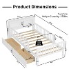 Sapphtopaz Modern Twin Size Bed Frame with Headboard Storage Rack Wood Platform Bed with 2 Drawers and Side Guardrails for Bedroom, Apartment - 3 of 4