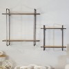 VIP Metal 18 in. Brown Mounted Wall Shelves Set of 2 - 3 of 4