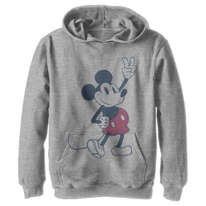Boy's Mickey & Friends Plaid Mickey Mouse Retro Pull Over Hoodie - 1 of 4