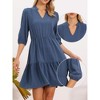 INSPIRE CHIC Women's Summer V Neck Half Sleeve Elastic Waist Flowly Swing A Line Beach Dress - 2 of 4