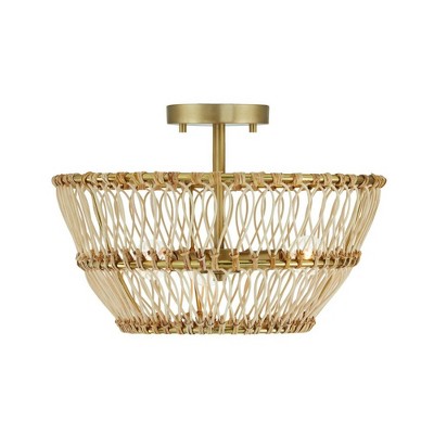Capital Lighting Wren 3 - Light Semi-Flush Mount in  Matte Brass