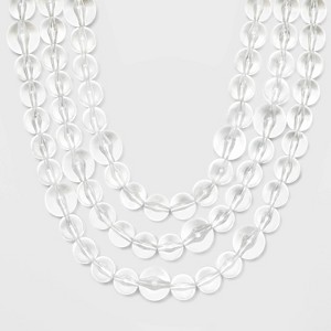 SUGARFIX by BaubleBar Beaded Clear Acrylic Statement Necklace - Clear, Women