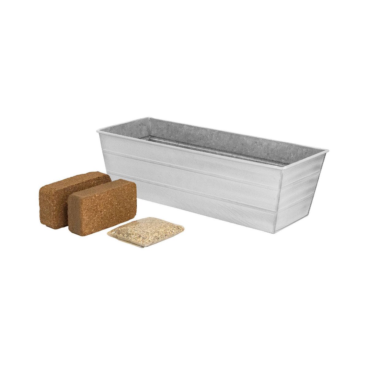 ACHLA Designs Cape Cod Rectangular Galvanized Steel Outdoor Planter Box White 24"x9.5"