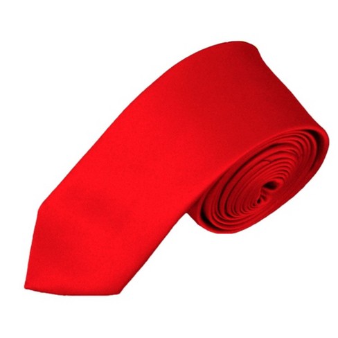 Solid Color Ties - Bright red silk necktie 