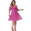 Agnes Orinda Women's Plus Size V Neck Swing Cocktail Wedding Midi Lace A-Line Dress - 3 of 4