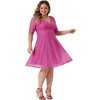 Agnes Orinda Women's Plus Size V Neck Swing Cocktail Wedding Midi Lace A-Line Dress - image 3 of 4