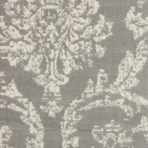 HomeRoots 8' X 10' Gray Damask Power Loom Area Rug - 1 of 4