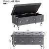 Hooseng End of Bed Storage Bench Safety,  PU Storage Bench with Button Tufted, Storage Ottoman Bench with Flipping Lid and Storage - 4 of 4