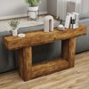 CIPACHO Vintage Brown 63 Inch Farmhouse Console Table 2-Tier U-Base Wood Sofa Table for Entryway - 4 of 4